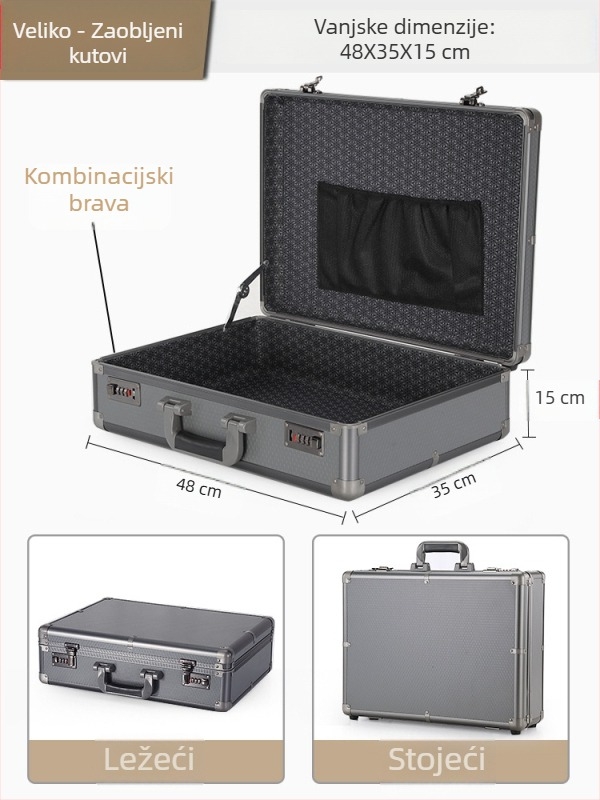 Zaključavajuća sigurnosna kutija za dragocjenosti i dokumente, otporna na prašinu i plijesan, 18L, japanski stil.