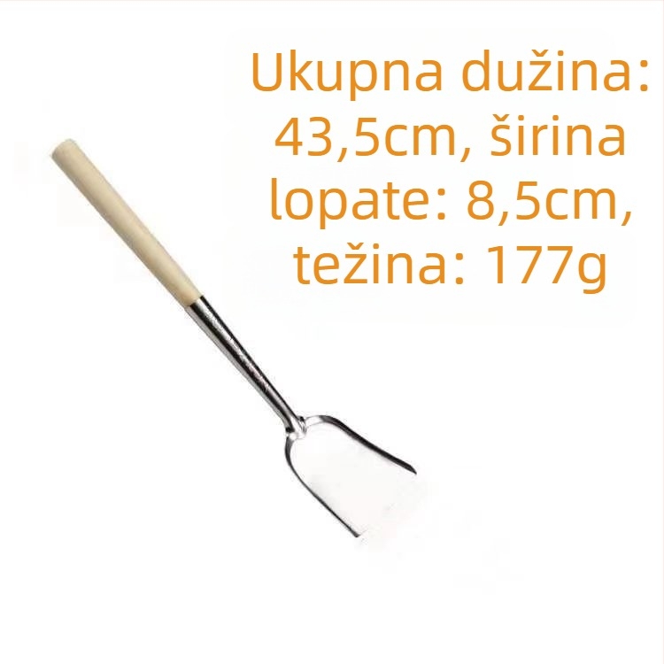 Decai nehrđajući čelik špachtla za prženje s drvenom drškom, zaštita od opeklina, moderni minimalistički dizajn