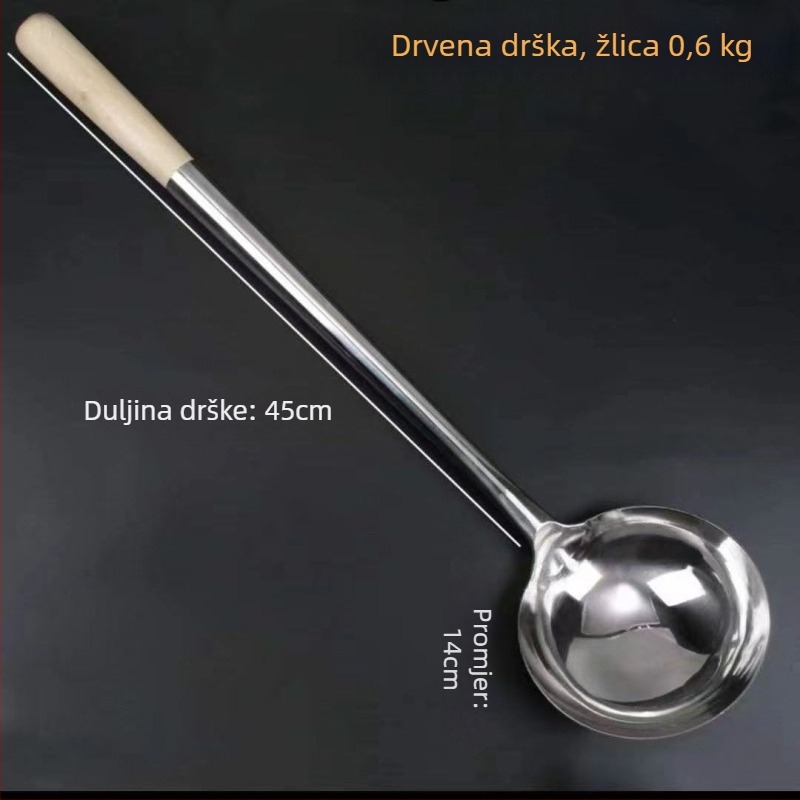 Decai nehrđajući čelik špachtla za prženje s drvenom drškom, zaštita od opeklina, moderni minimalistički dizajn