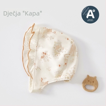 Little Sheep Dudu all-season bebi kapa od 100% pamuka, kupolast stil, zaštita fontaneli