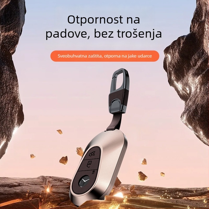 Futrola za ključ Mercedes-Benz, aluminijska legura, poslovni stil, prilagodljiva; kompatibilna s ključevima C200L/C260L, S400L/S450L, E300L.