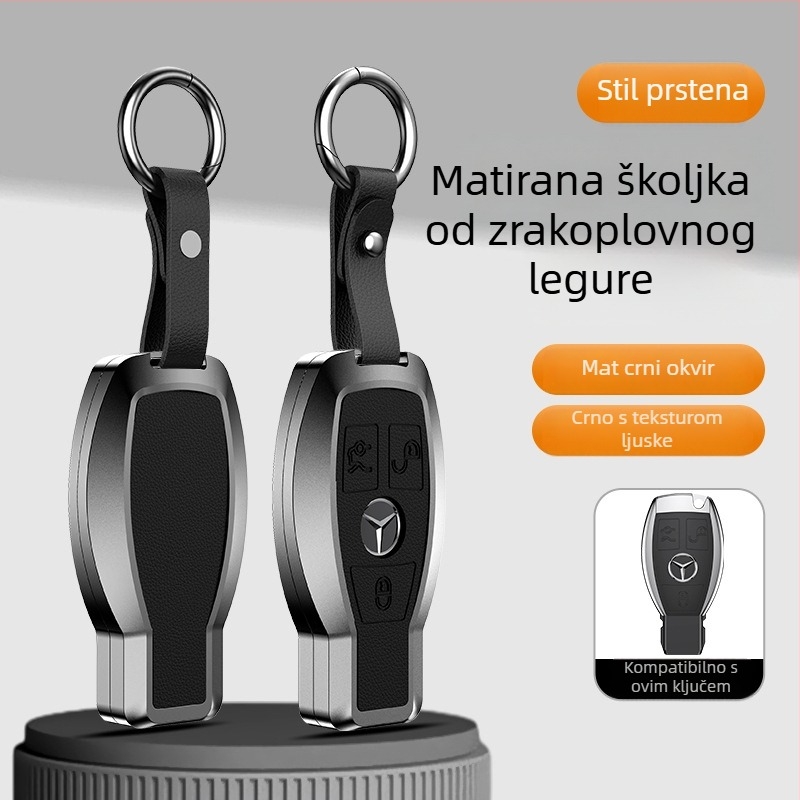 Futrola za ključ Mercedes-Benz, aluminijska legura, poslovni stil, prilagodljiva; kompatibilna s ključevima C200L/C260L, S400L/S450L, E300L.