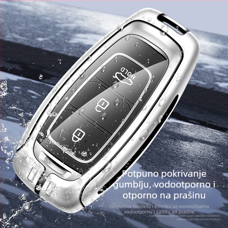 Kljucna futrola od cinkovog legura s potpunim pokrovom, kompatibilna s Hyundai ix35, Festa Sport verzija, Santa Fe – vrhunska, potpuno nova