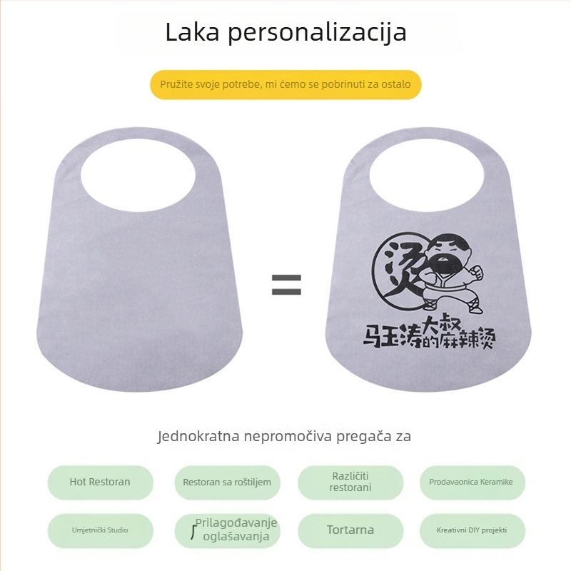 Pregača od netkanog materijala, bez rukava, s višebojnim uzorkom, pogodna za odrasle i djecu