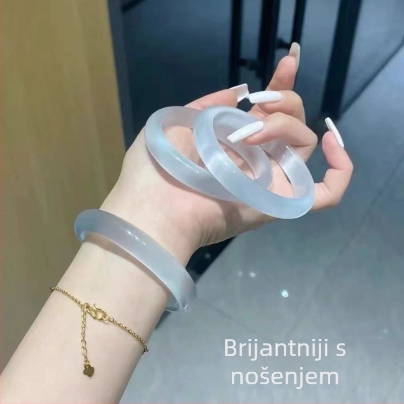 Achát Cat-Eye narukvica, minimalistički dizajn, polirana završna obrada, 20 g, Ljeto 2024
