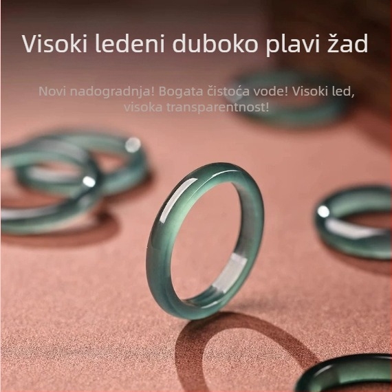 Nefritni prsten — ručna izrada, unisex, geometrijski oblik