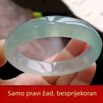 Narukvica od jadeita, ledeno zelena, prirodna svijetlozelena, s certifikatom