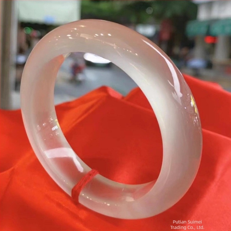 Narukvica od prirodnog ahata i kalcedona, polirani završetak, modni dodatak za ruku