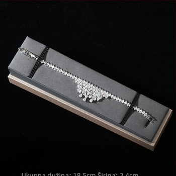 Komplet nakita s cirkonijem, elektroplatiranje – uključuje naušnice, ogrlicu i ručni dodatak, privjesak od cirkonija, lanac u obliku slova O