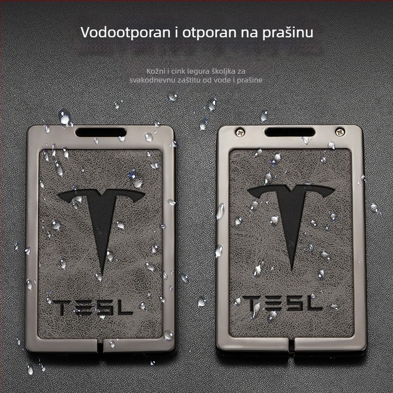 Tesla Model 3 kućište za karticu ključa - cinkova legura + koža, jednostavan stil, prilagodljiv