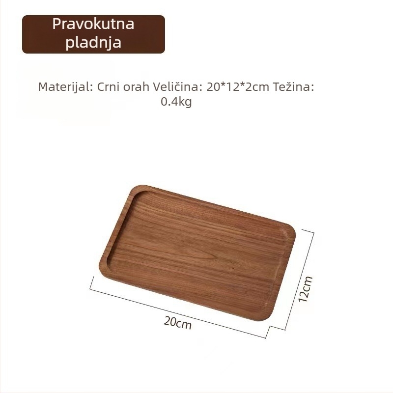 Japanski stil ovalni drveni pladanj, masivno drvo, moderni minimalistički stil, površina ručno crtana, tiskani logo, prilagodljiv
