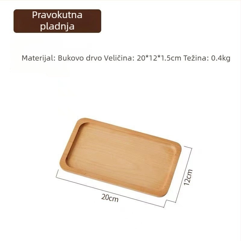 Japanski stil ovalni drveni pladanj, masivno drvo, moderni minimalistički stil, površina ručno crtana, tiskani logo, prilagodljiv
