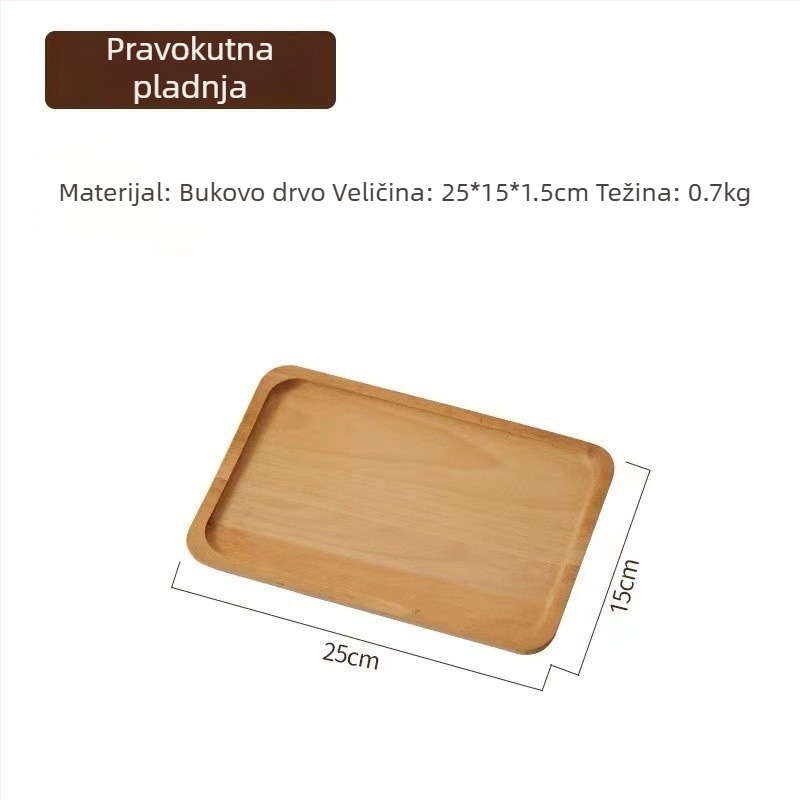Japanski stil ovalni drveni pladanj, masivno drvo, moderni minimalistički stil, površina ručno crtana, tiskani logo, prilagodljiv