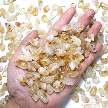 Narukvica – Prirodni citrin šljunak, Ground Pulse Crystal, polirana površina, 100-500 g