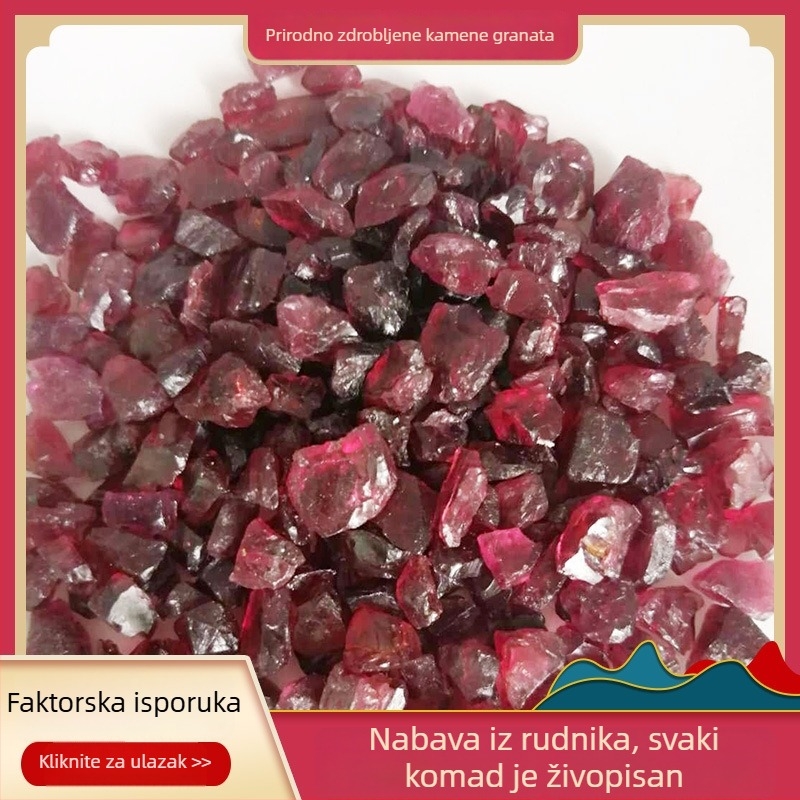 Garnet kamen — prirodni nepravilni rez, proces rezanja