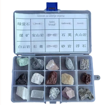 Prirodni kristalni sirovi kamen fragmenti – 15 vrsta mineralnih uzoraka, prirodni kamen, rezanje, prilagodljiva obrada, dekorativni kamen