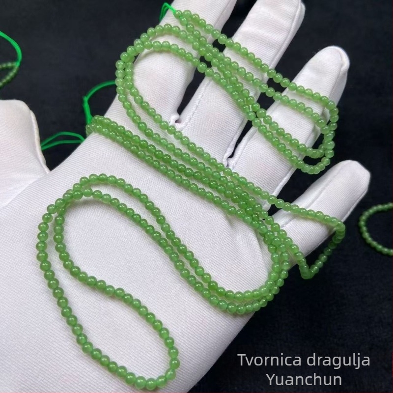 Narukvica s prirodnim jaspisom, okrugle perle, VVS čistoća, novi kineski stil