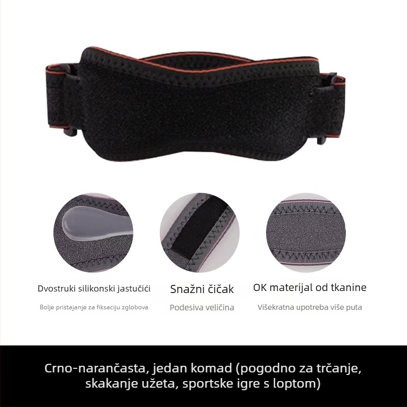 Tanki prozračni koljeni štitnik s silikonim trakom za patelu, pogodan za trčanje, planinarenje, košarku i skakanje preko užeta.
