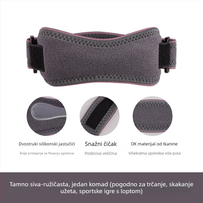 Tanki prozračni koljeni štitnik s silikonim trakom za patelu, pogodan za trčanje, planinarenje, košarku i skakanje preko užeta.