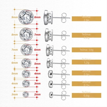 Naušnice | Srebro 925 | Elektroplatiranje | Geometrijski stil | Zhongshan Huancai Jewelry