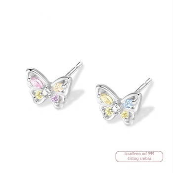 S999 čisto srebrne šuplje naušnice, elektroplati prevlaka, otprilike 0,7 g, geometrijski nišni stil