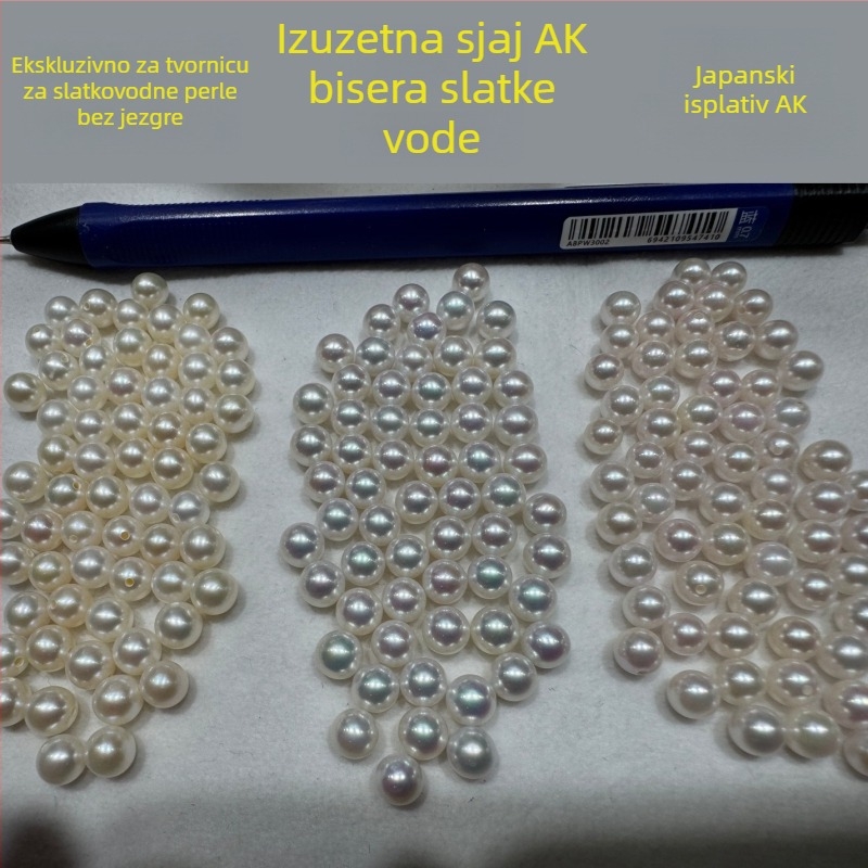 Kisspearl Prirodni slatkovodni biseri, okrugli zrnca, visok sjaj, proljeće 2025