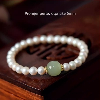 Narukvica od bisera, Polirano završna obrada, Unisex, Novi kineski stil, Geometrijski dizajn, Idealno poklon za putne uspomene