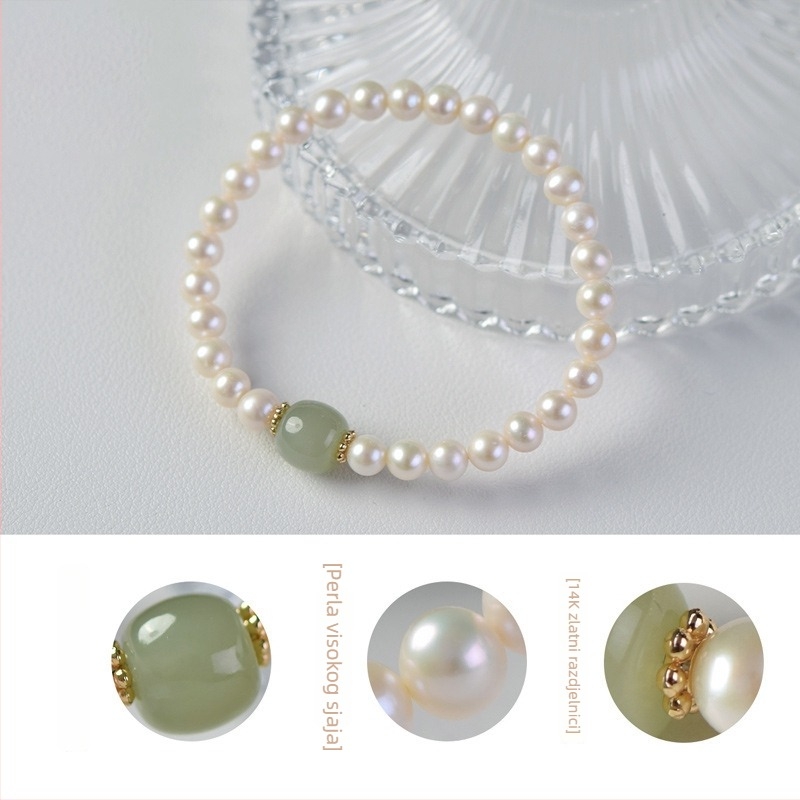 Narukvica od bisera, Polirano završna obrada, Unisex, Novi kineski stil, Geometrijski dizajn, Idealno poklon za putne uspomene