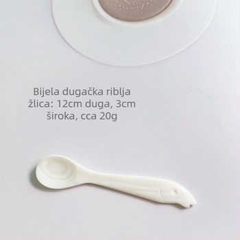 Žlica od biserne školjke, ručno izrađena, gravirana, polirana površina, za kućnu upotrebu – miješanje kave i deserta
