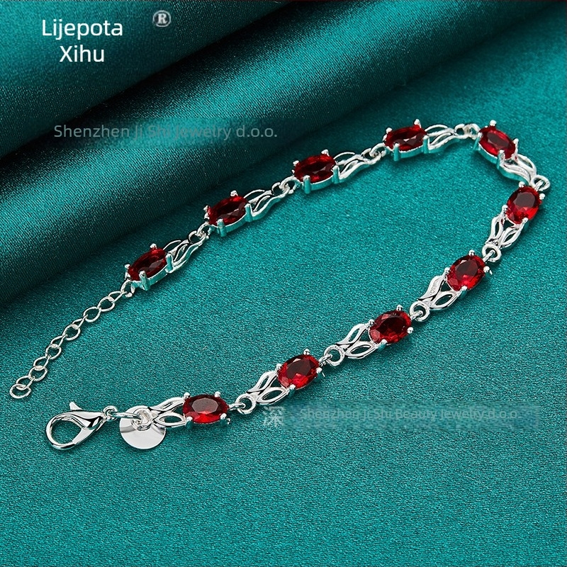 Narukvica s privjeskom zec na lancu i cirkon - West Lake Beauty Metal - Model MB237 - Za žene
