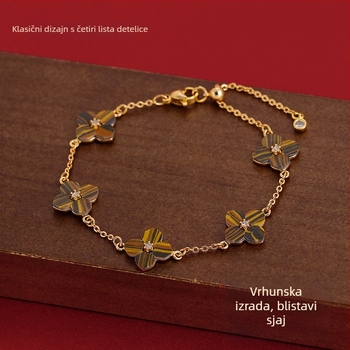 Bakrena narukvica Yushuo Jewelry za žene, jednostavan dizajn, oblik lista