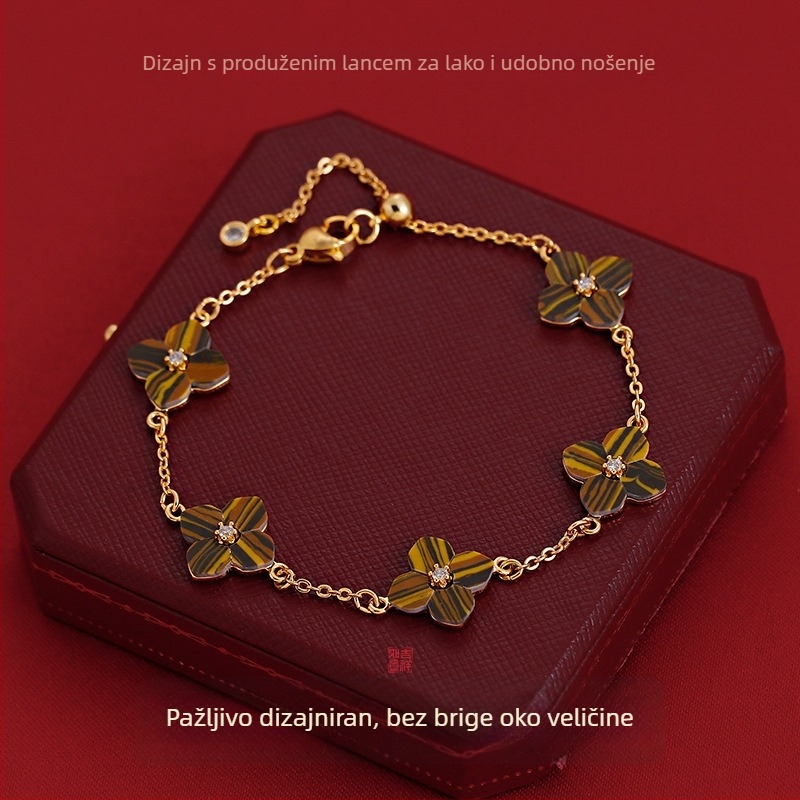 Bakrena narukvica Yushuo Jewelry za žene, jednostavan dizajn, oblik lista