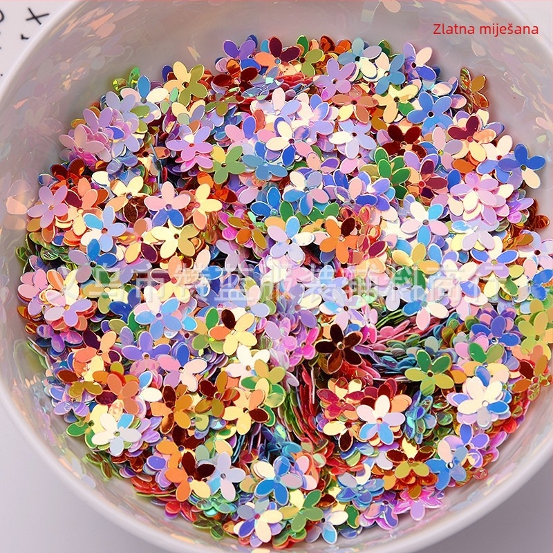 Zlatni fliteri za DIY nakit, 10 mm, 3D cvijet s pet listova, udubljene perle, ukras za vjenčanicu i odjeću