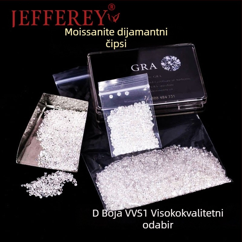 D boja okrugli moissanit slobodni kamenovi za mikro-inlay nakit – mali kameni za prstenje, privjeske i naušnice; rez Osam Srca i Osam Strijela; čistoća VVS