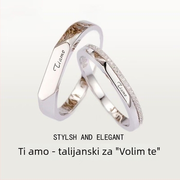 Par prstenova od srebra 999 s Moissanitom, vjenčani prsteni za muškarce i žene, geometrijski oblik, Seiko obrada