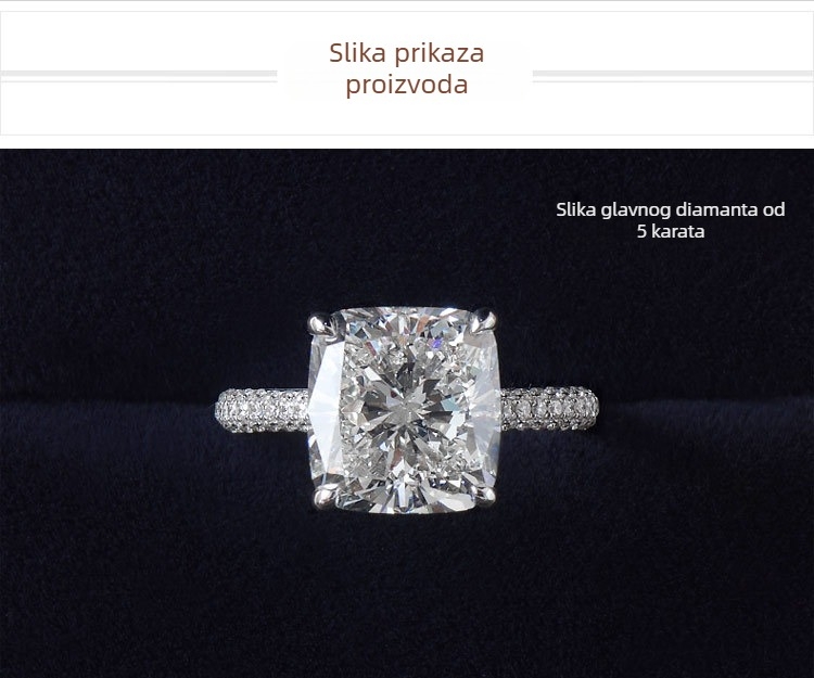 Ženski prsten od mesinga i bijele čeli, geometrijski dizajn, kamenje od legure ugravirano, individualno pakiranje.