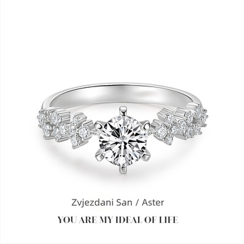 Bakreni ženski prsten sa zvjezdanim dizajnom, dijamantna obrada, Yili jewelry factory