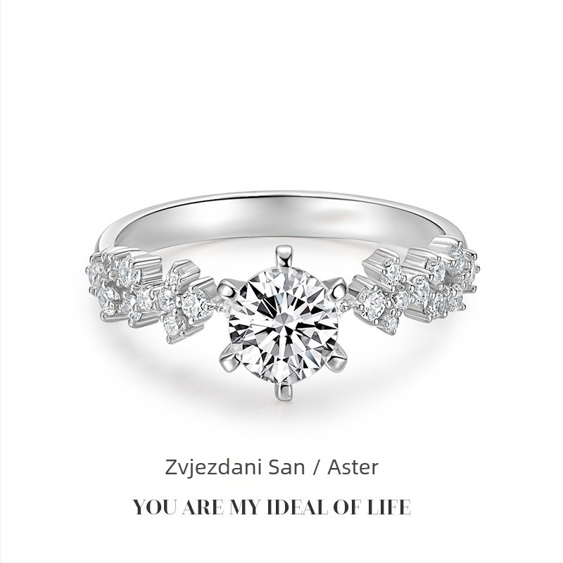 Bakreni ženski prsten sa zvjezdanim dizajnom, dijamantna obrada, Yili jewelry factory