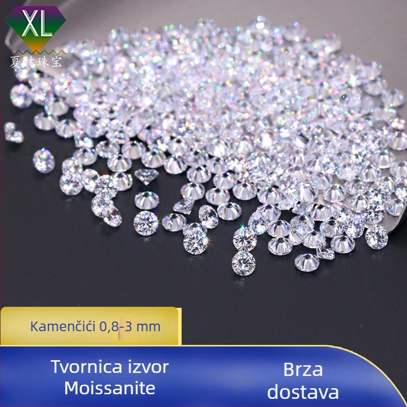 Premium 0.8–3 mm okrugli moissanit dragulj, boja D