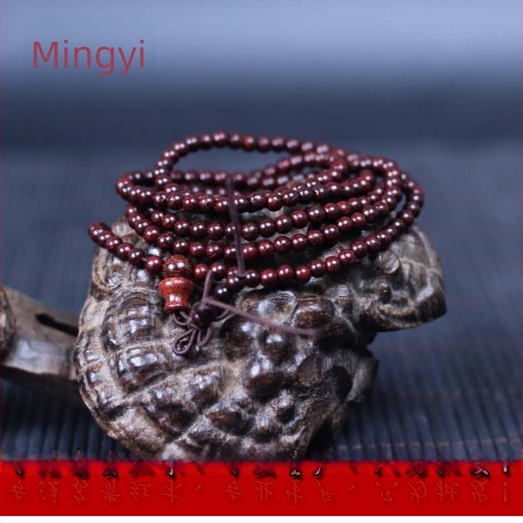 Narukvica od lobularnog crvenog sandalovog drva, 216 perlica, unisex stil nacionalnog duha, Ming Yi branda, mogućnost prilagodbe