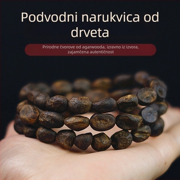 Narukvica od agarwooda, starog materijala, s prepoznatljivim ožiljcima, unisex, ručna izrada.