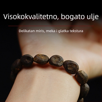 Narukvica od agarwooda, starog materijala, s prepoznatljivim ožiljcima, unisex, ručna izrada.