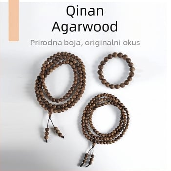 Narukvica od Agarwood, etnički stil, unisex, tekstualne perle, ručna izrada, 108 perli