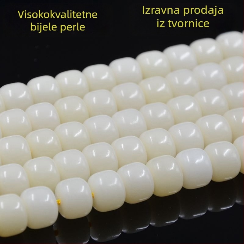 Bodhi korijen kuglice — 108 okruglih bijelih Bodhi korijena i 114 cilindričnih Bodhi korijena, 6×8 mm, poluproizvod