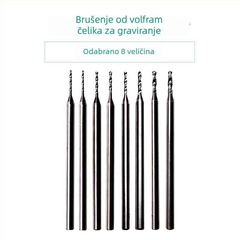 Vijak od volframskog čelika za bušenje i proširivanje rupa u nakitu (zlatno i srebro), jantar, pčelinji vosak, budističke perle; spiralno bušenje za drvo i metal