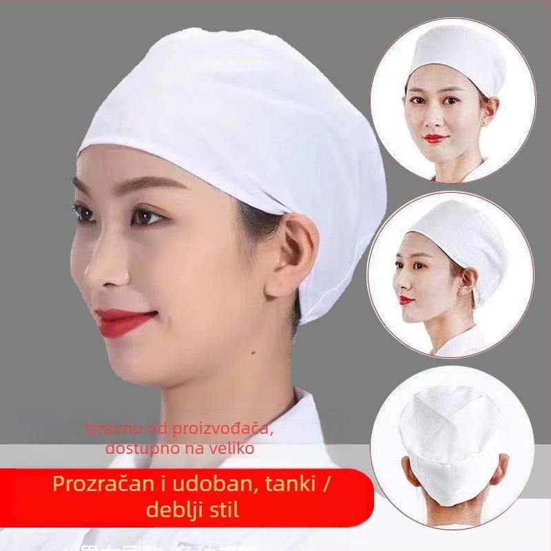 Pletena radna kapa za klinike i medicinske ustanove, pamukani twill, kupolasta gornja površina, jednofarbni uzorak