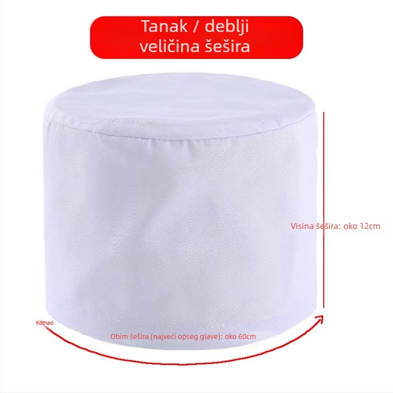 Pletena radna kapa za klinike i medicinske ustanove, pamukani twill, kupolasta gornja površina, jednofarbni uzorak