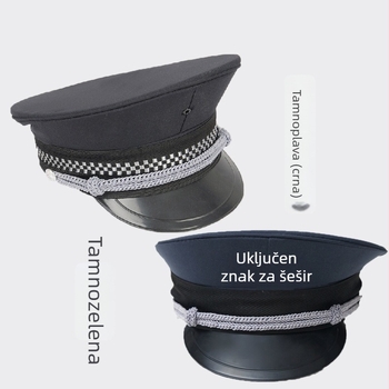Sigurnosni šešir s velikim obodom, ravni vrh, crna, profesionalna zaštita za glavu