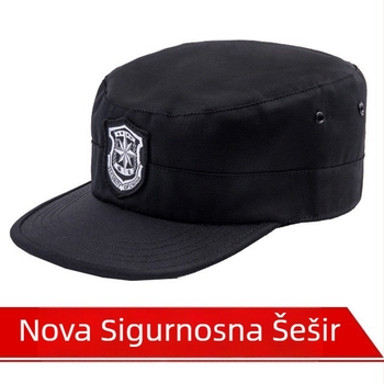 Pamuk twill kapa s ravnim vrhom, sigurnosna kapa, s našivenim logom i Velcro zatvaračem