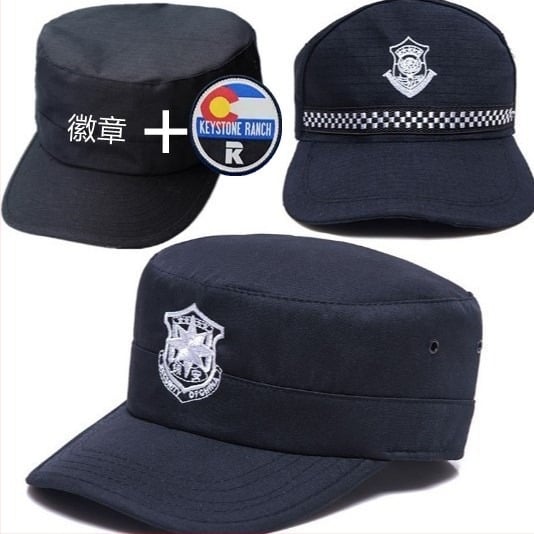 Pamuk twill kapa s ravnim vrhom, sigurnosna kapa, s našivenim logom i Velcro zatvaračem